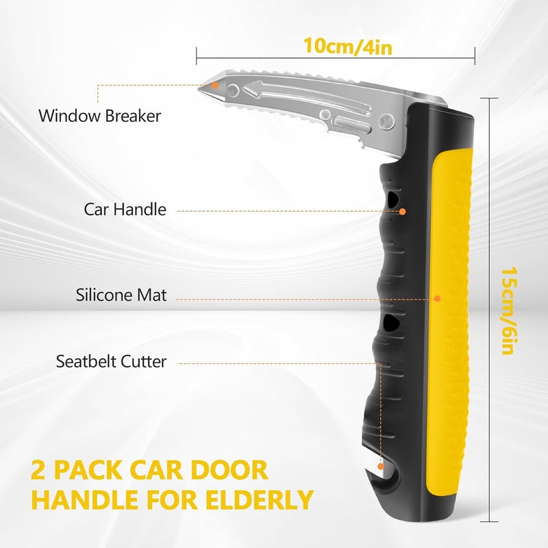 Kaiedos Car Door Handle for Elderly - 2026 New 3-in-1 Car Handle Assist, Auto Cane Portable Vehicle Support Handle Door Assist Bar, Max Load 500 Lbs, Anti-Slip Design (Yellow-1-Pack Car Handle) - Image 3